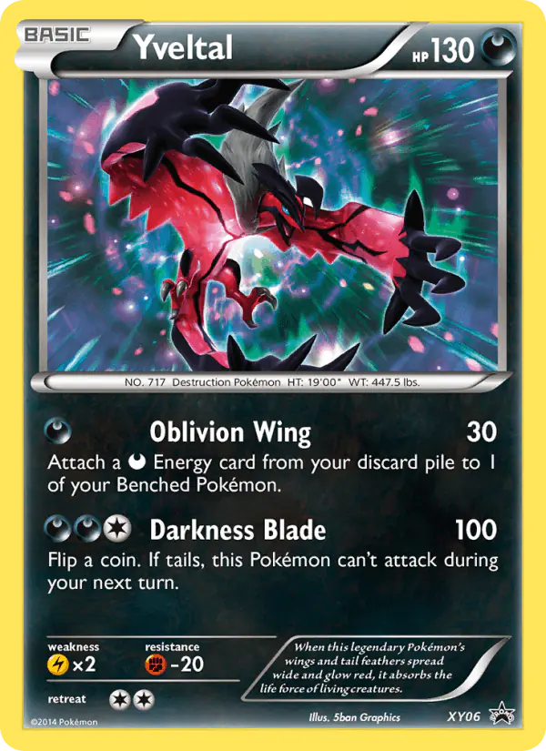 Carta Yveltal XY06 de XY Black Star Promos