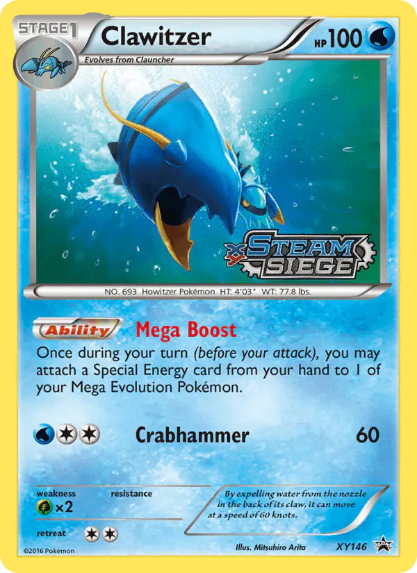 Carta Clawitzer XY146 de XY Black Star Promos