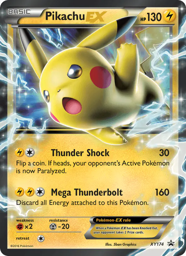 Carta Pikachu-EX XY174 de XY Black Star Promos
