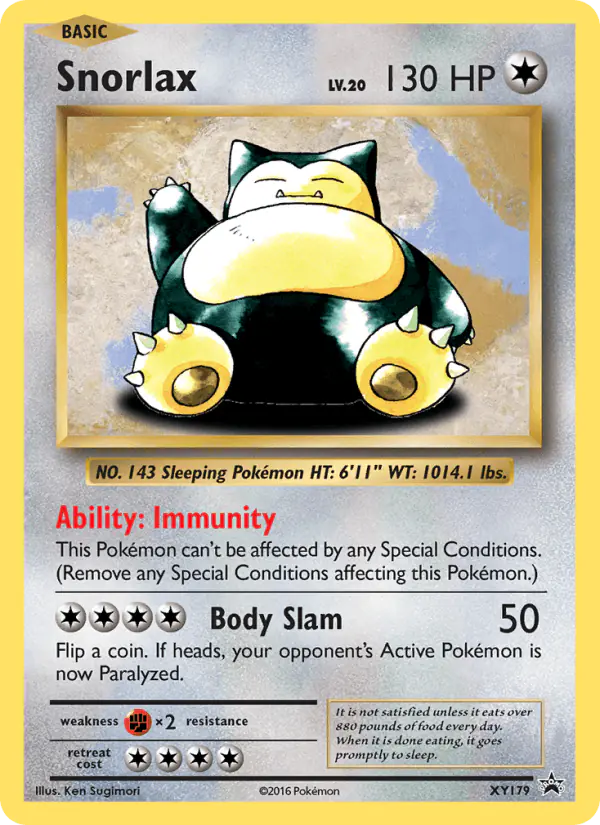 Carta Snorlax XY179 de XY Black Star Promos