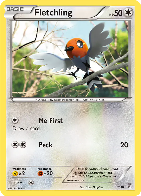 Carta Fletchling 1/30 de XY trainer Kit (Bisharp)