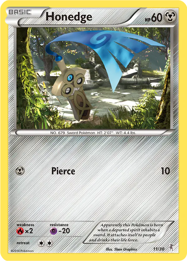 Carta Honedge 11/30 de XY trainer Kit (Bisharp)