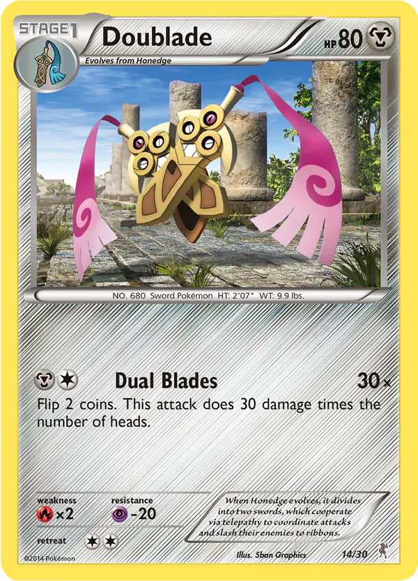 Carta Doublade 14/30 de XY trainer Kit (Bisharp)