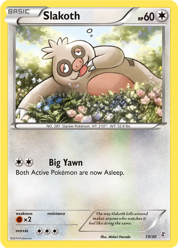 Carta Slakoth 15/30 de XY trainer Kit (Bisharp)