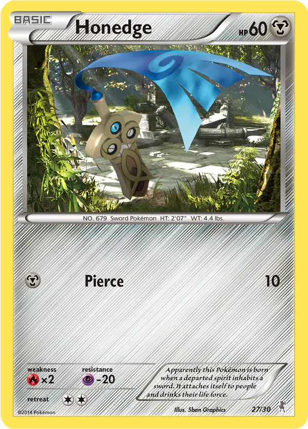 Carta Honedge 27/30 de XY trainer Kit (Bisharp)