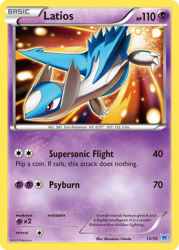 Carta Latios 13/30 de XY trainer Kit (Latios)