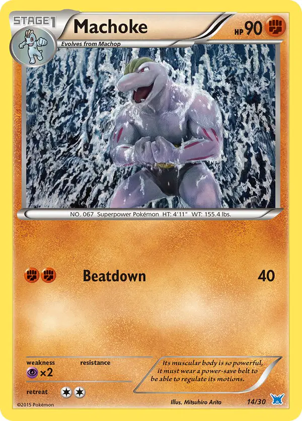Carta Machoke 14/30 de XY trainer Kit (Latios)