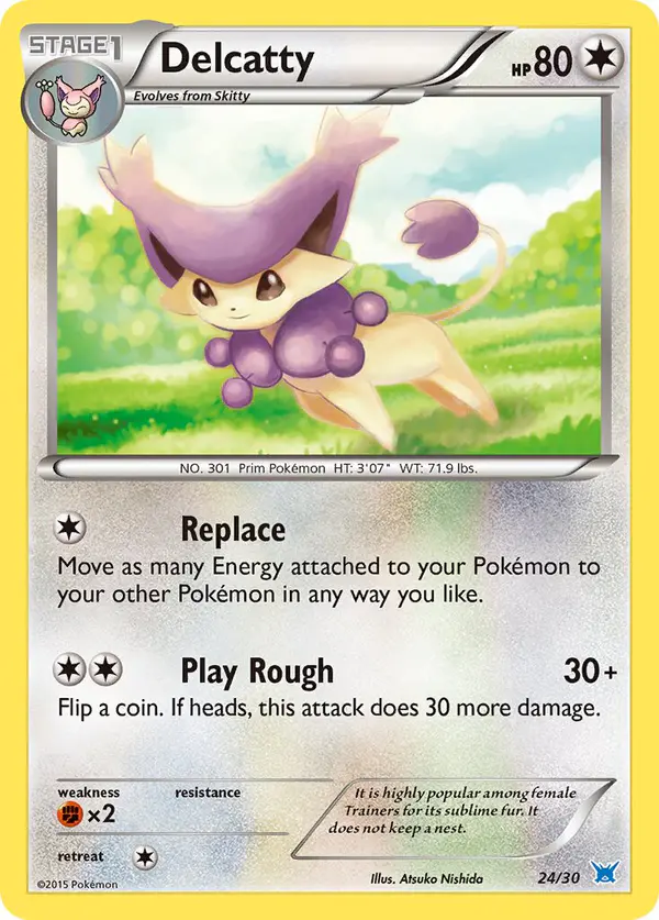 Carta Delcatty 24/30 de XY trainer Kit (Latios)