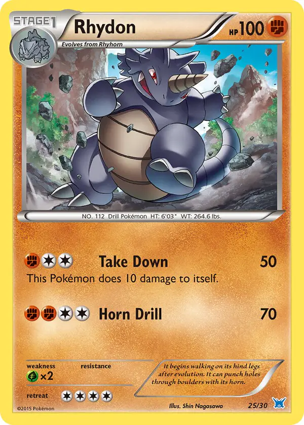 Carta Rhydon 25/30 de XY trainer Kit (Latios)