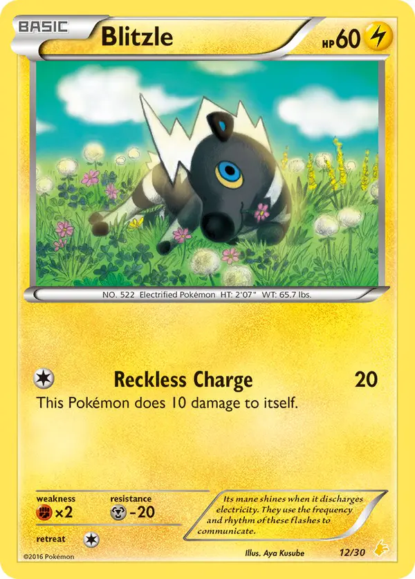 Carta Blitzle #12 de XY trainer Kit (Pikachu Libre)