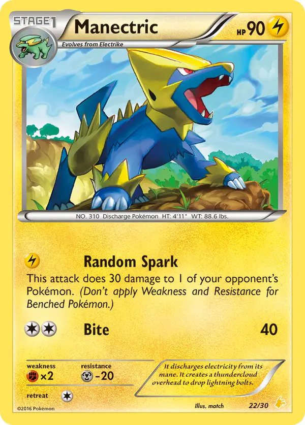Carta Manectric #22 de XY trainer Kit (Pikachu Libre)