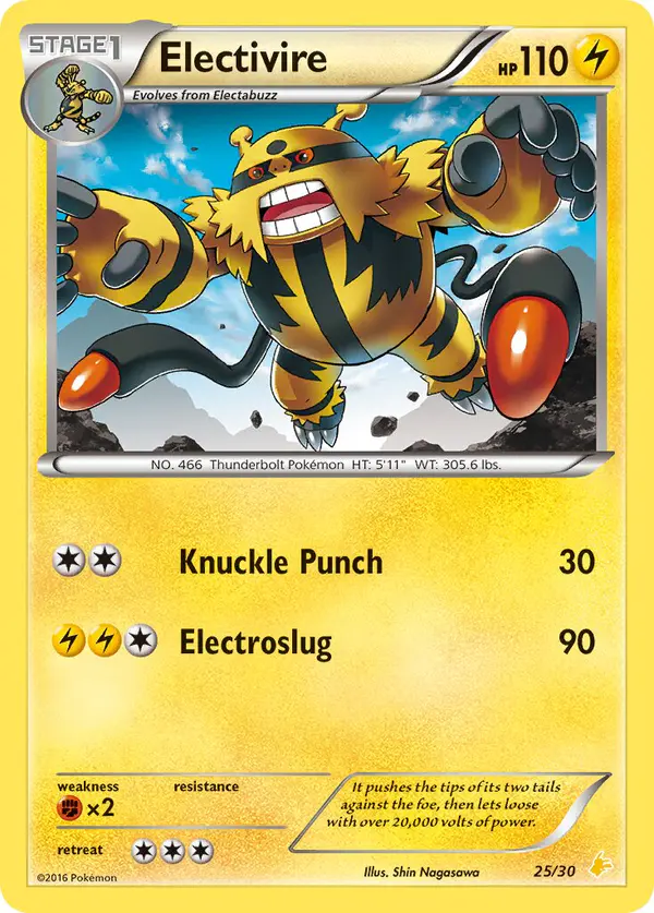 Carta Electivire #25 de XY trainer Kit (Pikachu Libre)