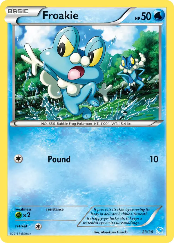 Carta Froakie 23/30 de XY trainer Kit (Suicune)