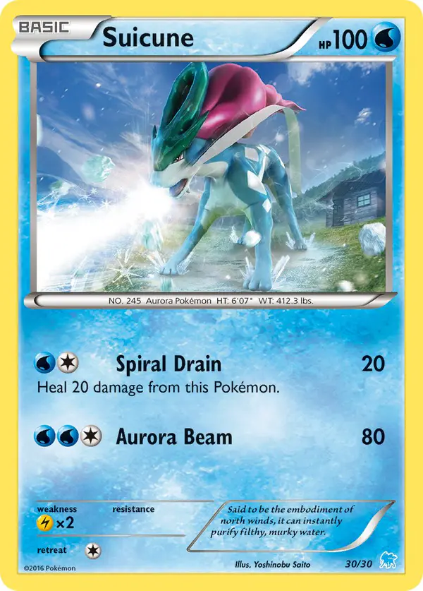 Carta Suicune 30/30 de XY trainer Kit (Suicune)