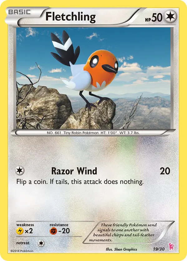 Carta Fletchling 19/30 de XY trainer Kit (Sylveon)