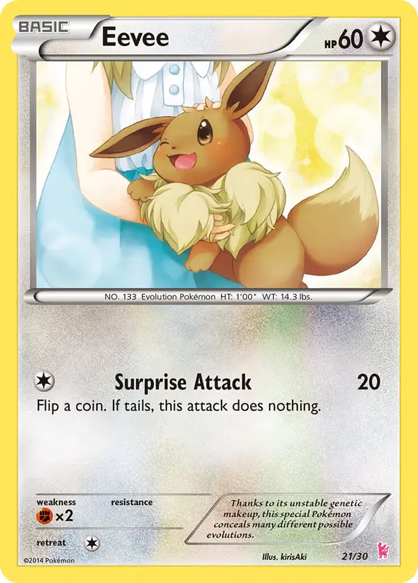 Carta Eevee 21/30 de XY trainer Kit (Sylveon)