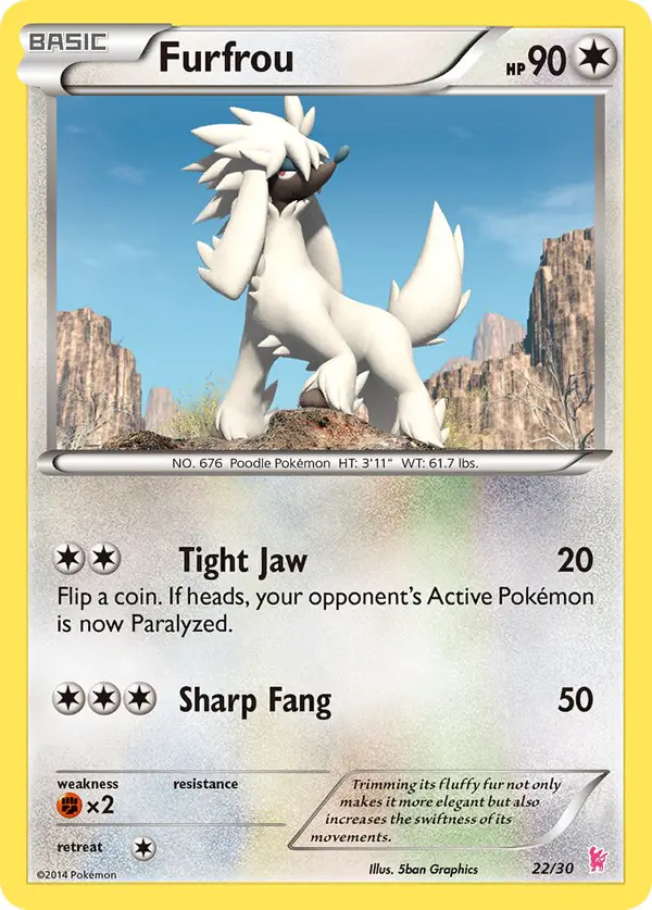 Carta Furfrou 22/30 de XY trainer Kit (Sylveon)