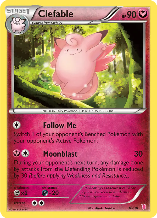 Carta Clefable 16/30 de XY trainer Kit (Wigglytuff)