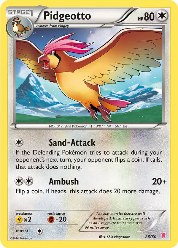 Carta Pidgeotto 23/30 de XY trainer Kit (Wigglytuff)