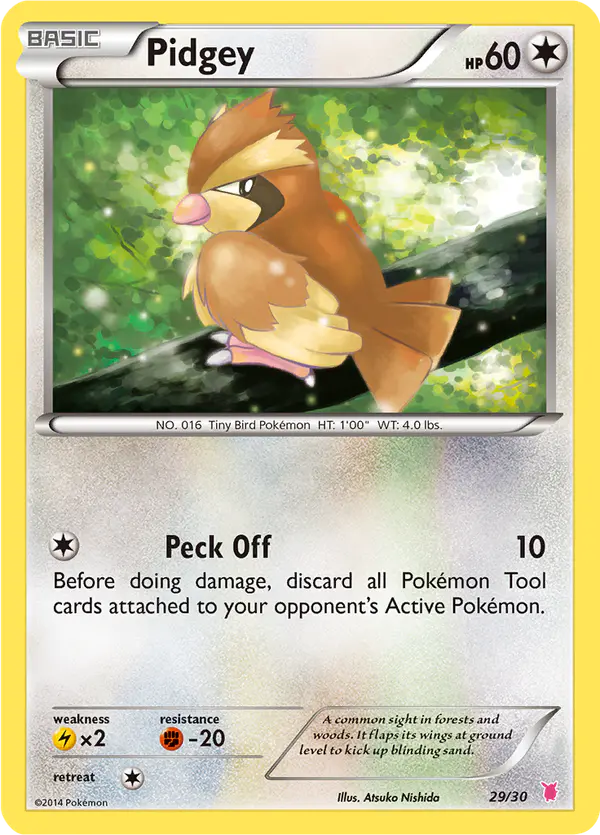 Carta Pidgey 29/30 de XY trainer Kit (Wigglytuff)