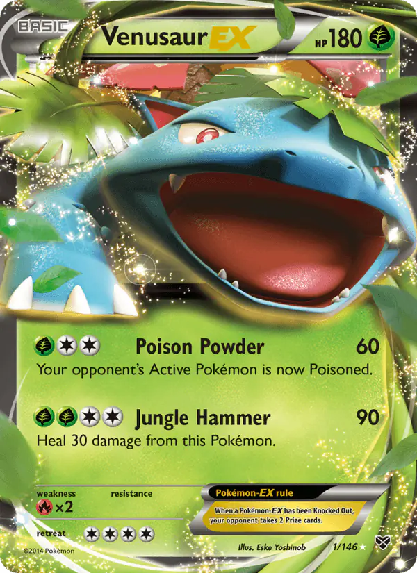 Carta Venusaur EX 1/146 de XY