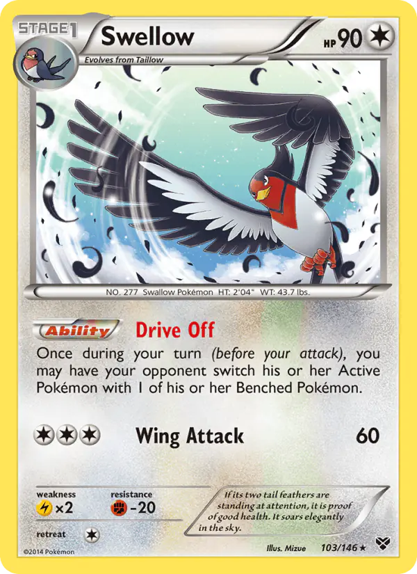Carta Swellow 103/146 de XY