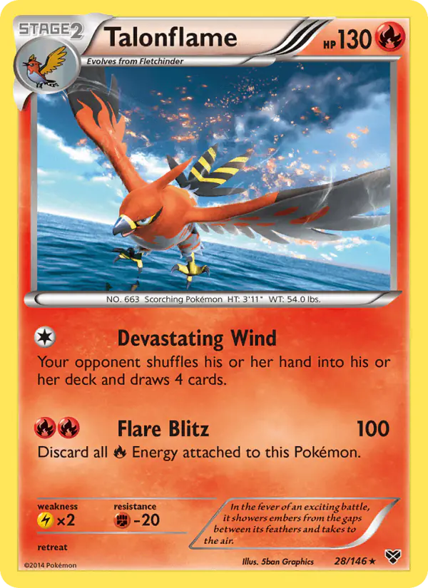 Carta Talonflame 28/146 de XY