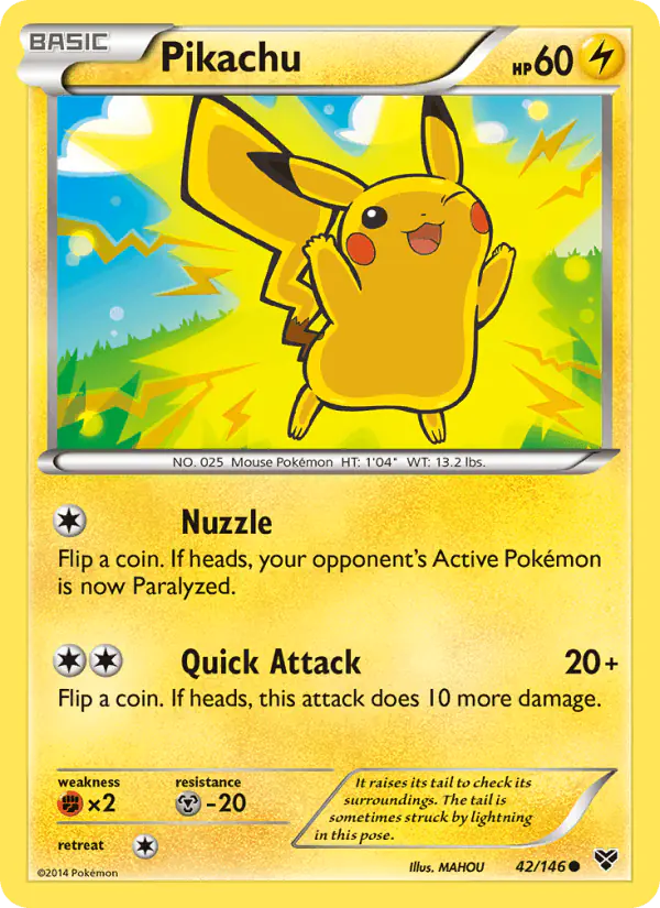 Carta Pikachu 42/146 de XY