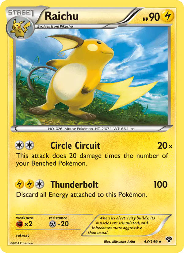 Carta Raichu 43/146 de XY