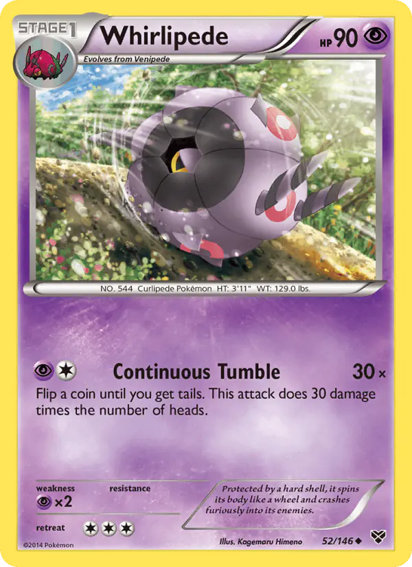 Carta Whirlipede 52/146 de XY