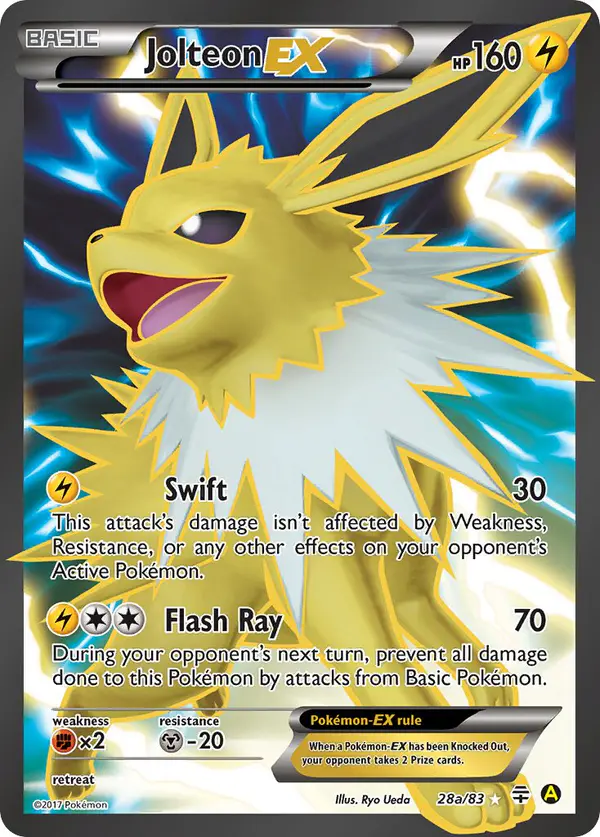 Carta Jolteon-EX 28a de Yellow A Alternate